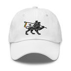 Lion of Judah Black Embroidered Rasta Dad Hat