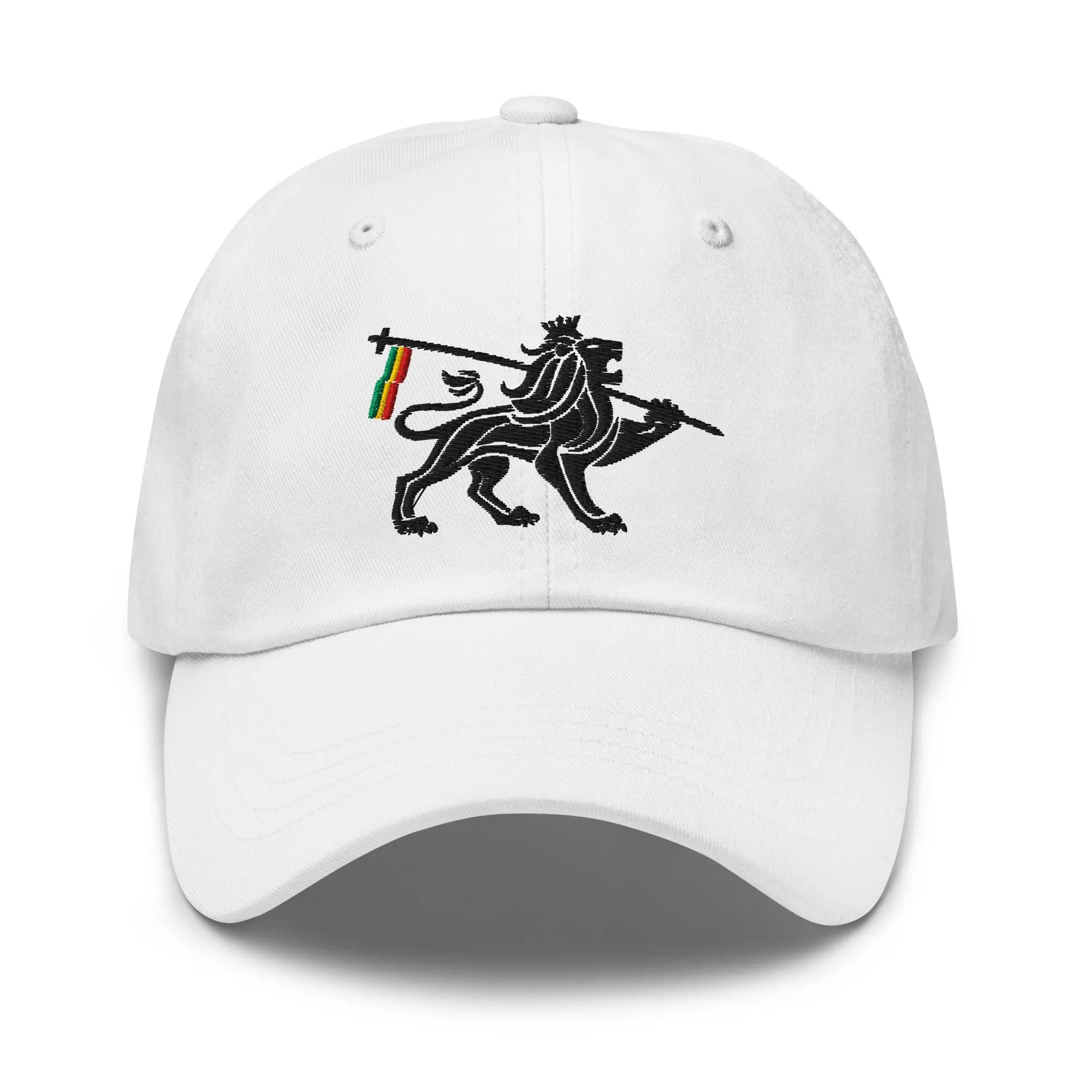 Lion of Judah Black Embroidered Rasta Dad Hat