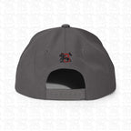 Lion of Judah Emblem Black Embroidered Snapback Hat, dark grey back view