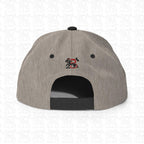 Lion of Judah Emblem Black Embroidered Snapback Hat, heather black back view