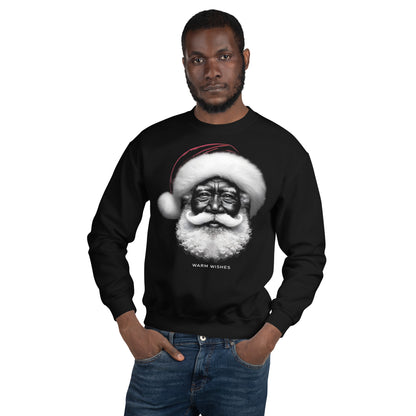 Black Santa Sweatshirt for Christmas, Featuring African American Santa Claus Design, Ideal Christmas Present for Him or Her - bukulu