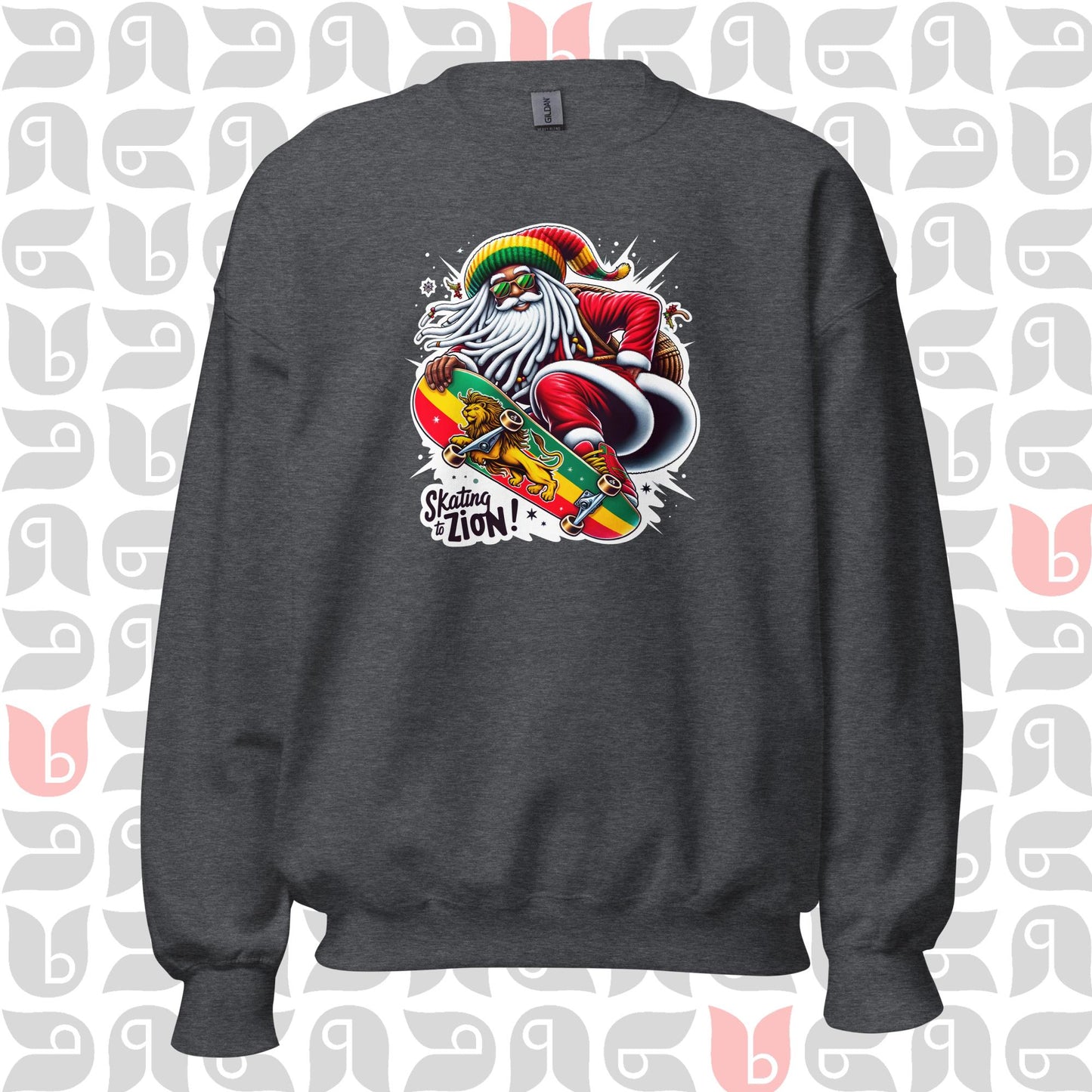 Rasta Santa Sweatshirt, Skating to Zion Adventure Sweatshirt | Unisex