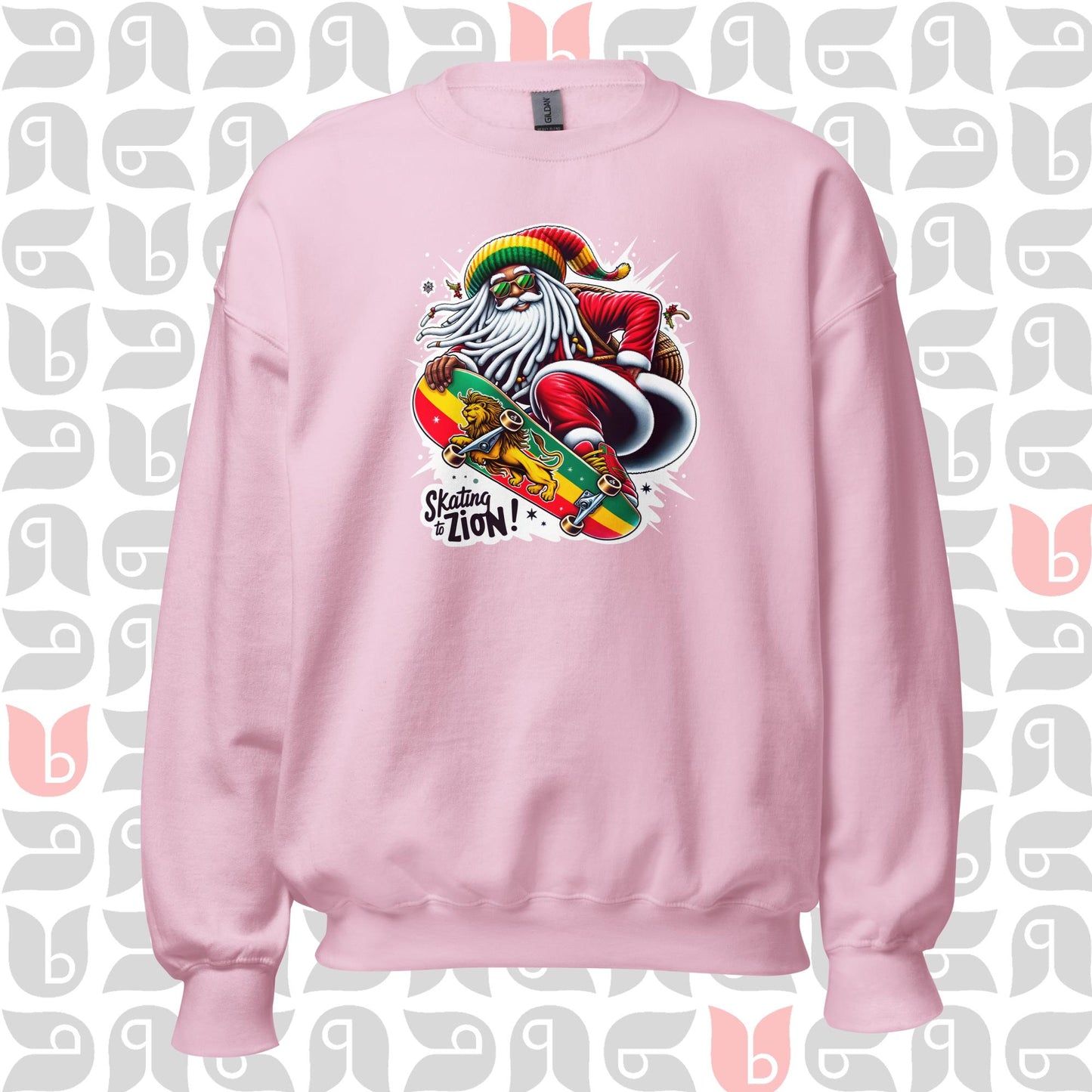 Rasta Santa Sweatshirt, Skating to Zion Adventure Sweatshirt | Unisex