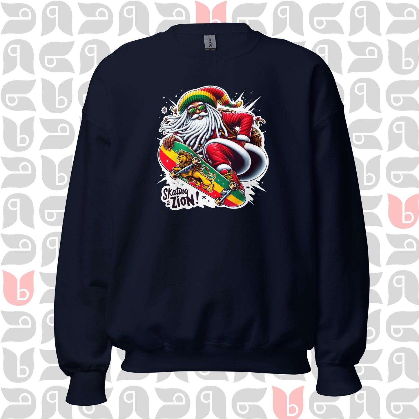 Rasta Santa Sweatshirt, Skating to Zion Adventure Sweatshirt | Unisex