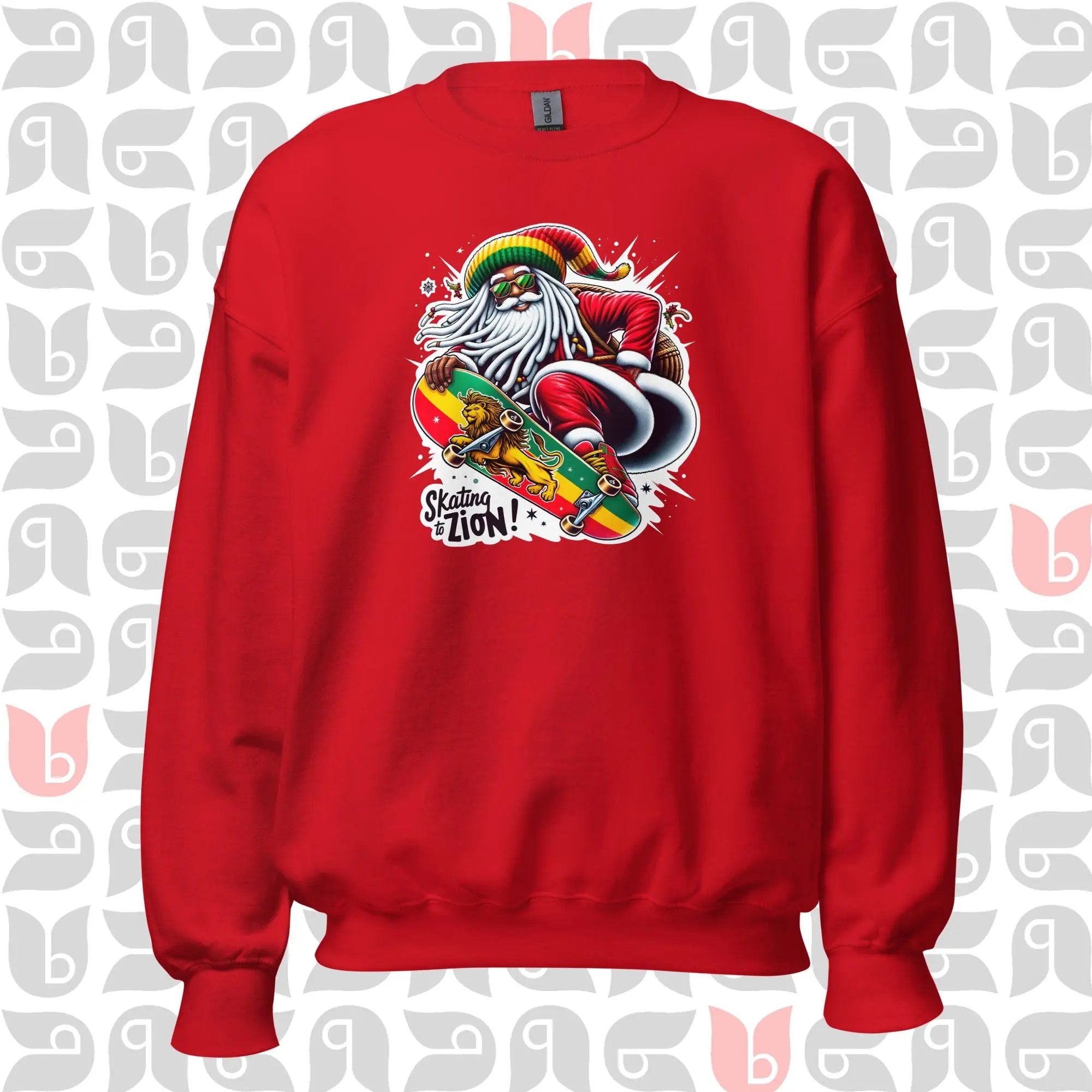 Rasta Santa Sweatshirt, Skating to Zion Adventure Sweatshirt | Unisex bukulu