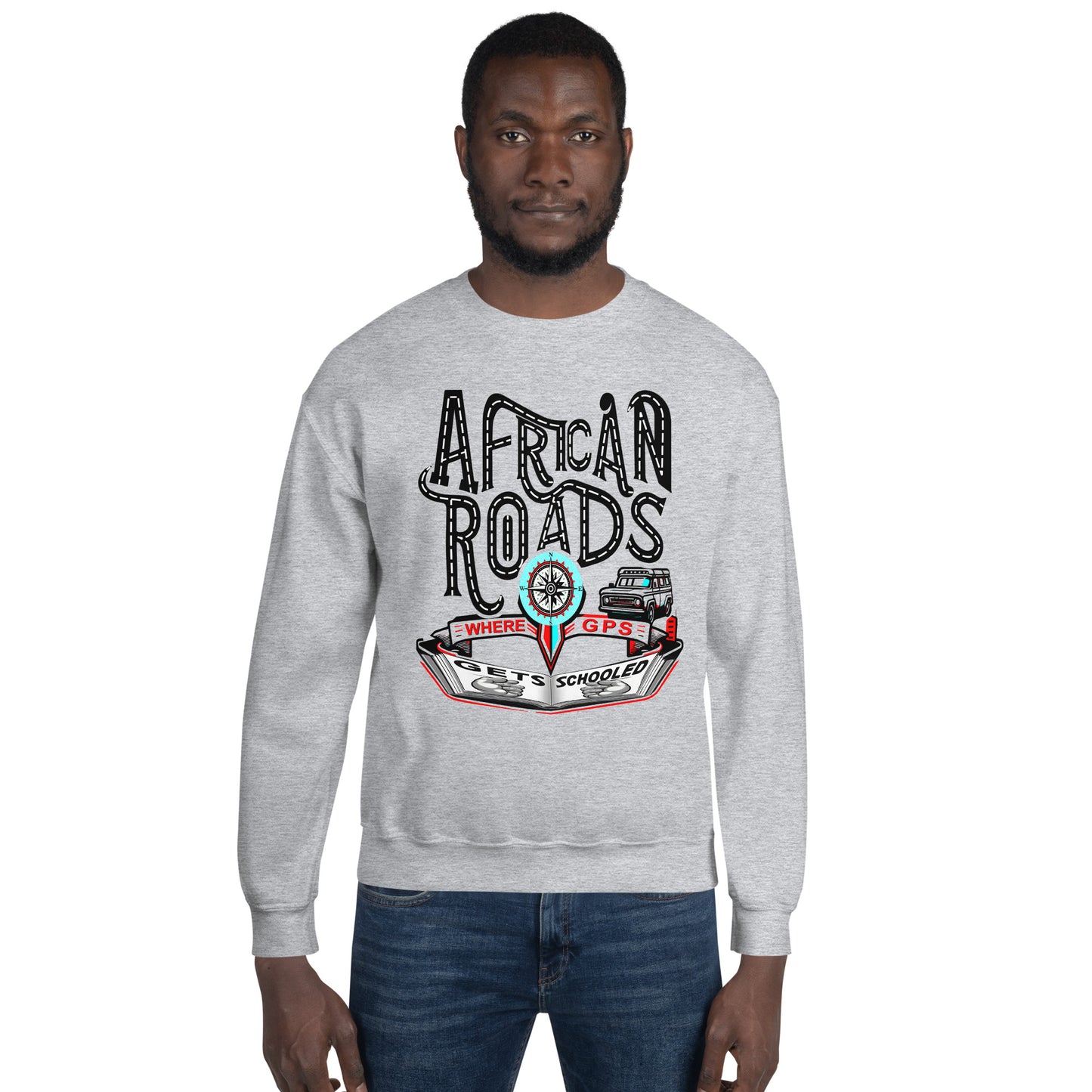 African Roads GPS Humor Sweatshirt | Cozy & Playful | Unisex - bukulu