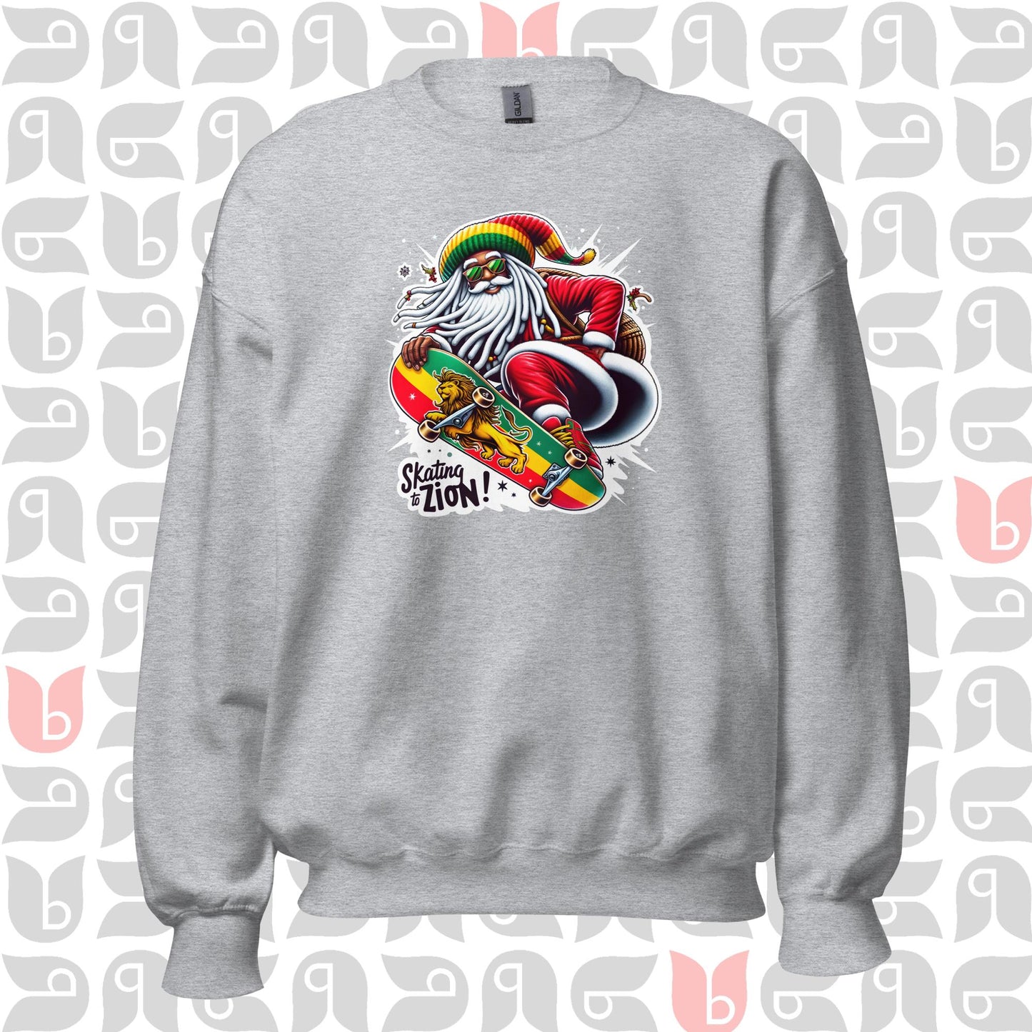 Rasta Santa Sweatshirt, Skating to Zion Adventure Sweatshirt | Unisex