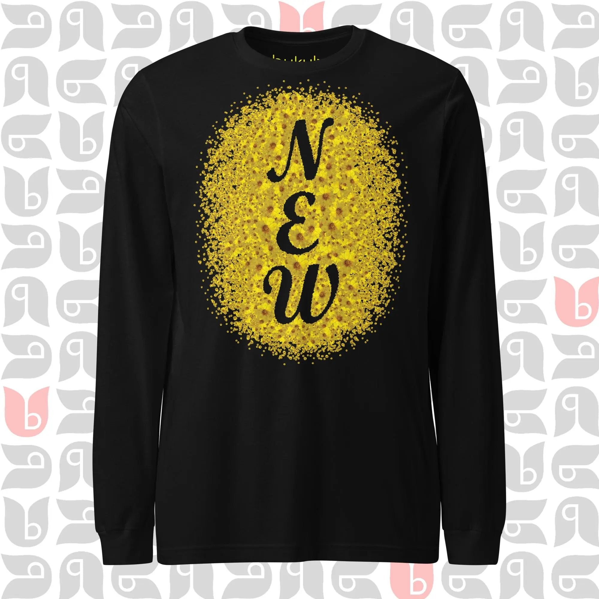 NEW Yellow Floral Tshirt for New Mom, New Dad, New Job, Long Sleeve Tee | Unisex - WHITE bukulu