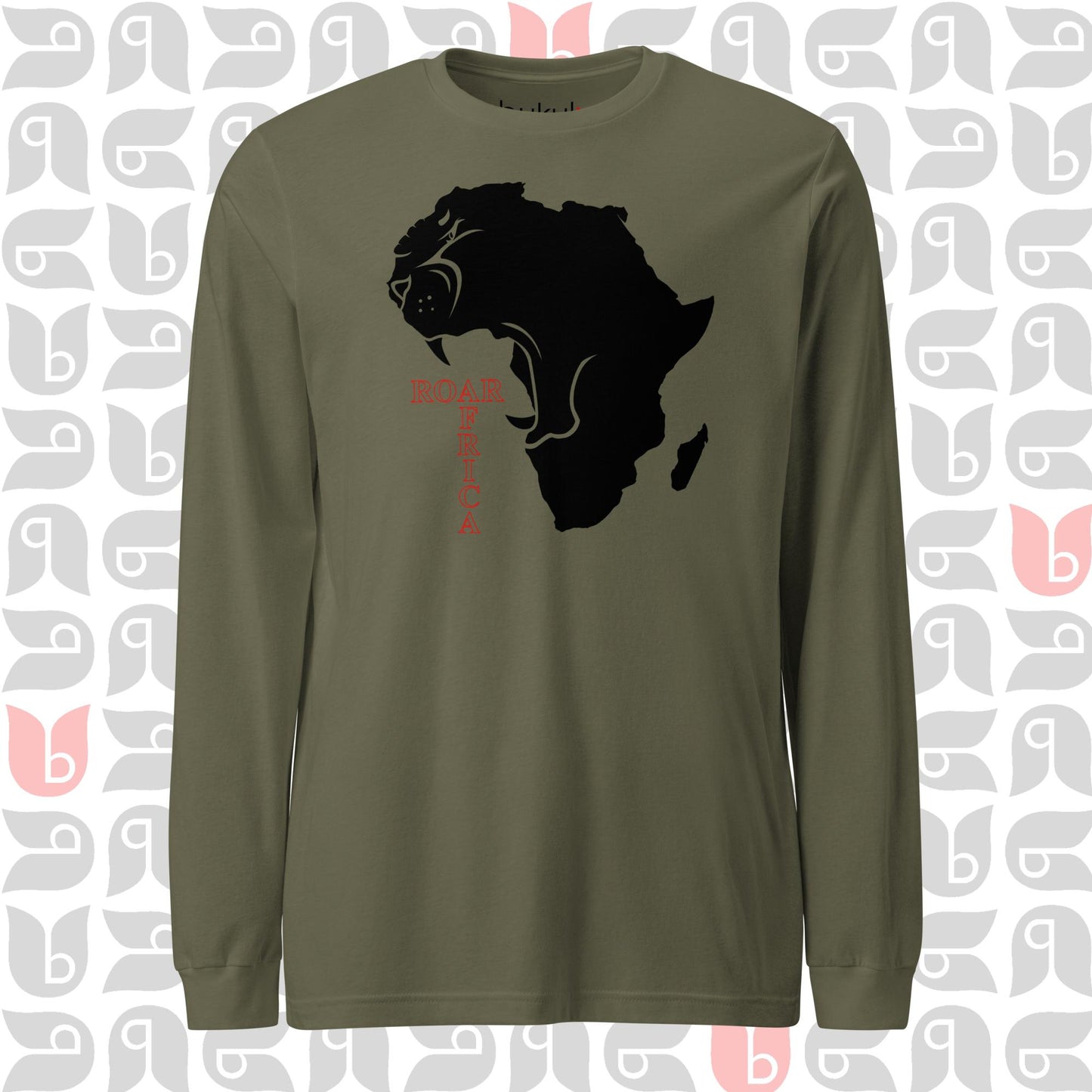 Roar Africa Tee, Roaring Lion Inside Africa Map in Long Sleeve | Unisex