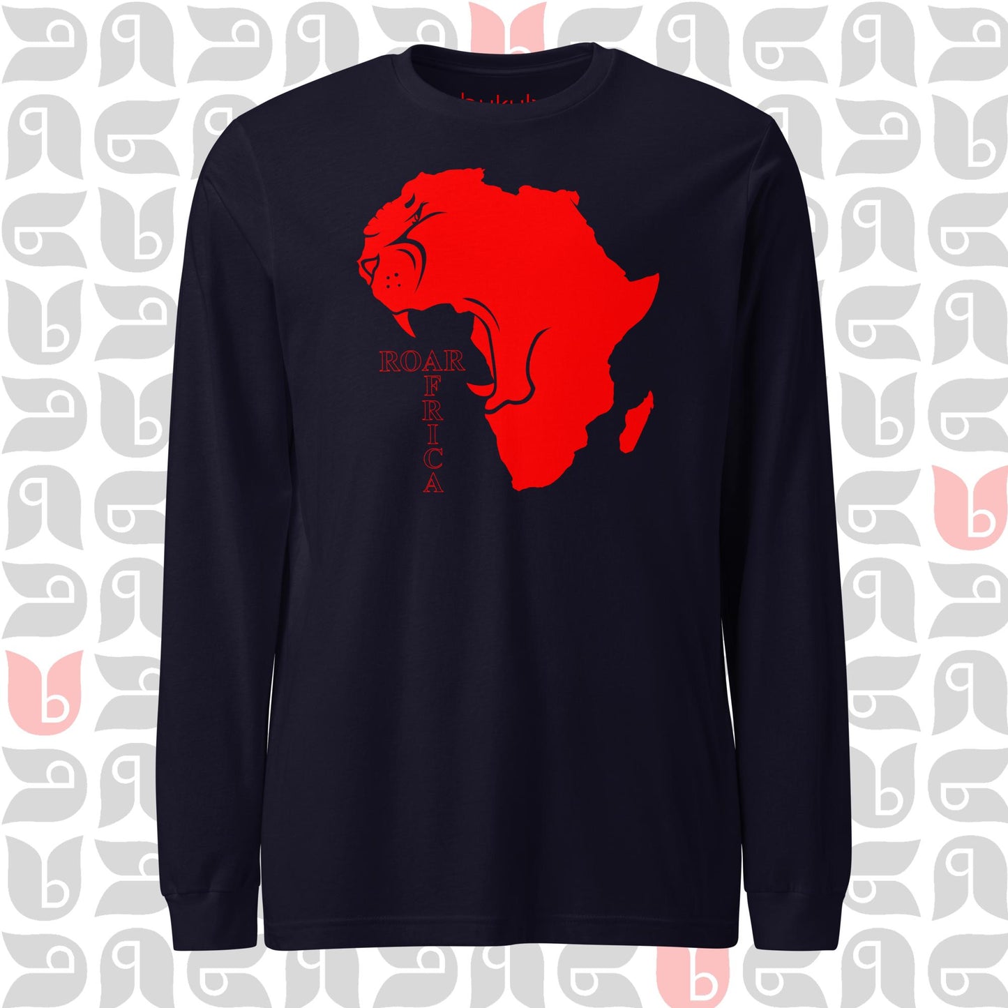 Roar Africa Tee, Roaring Lion Inside Africa Map in Long Sleeve | Unisex