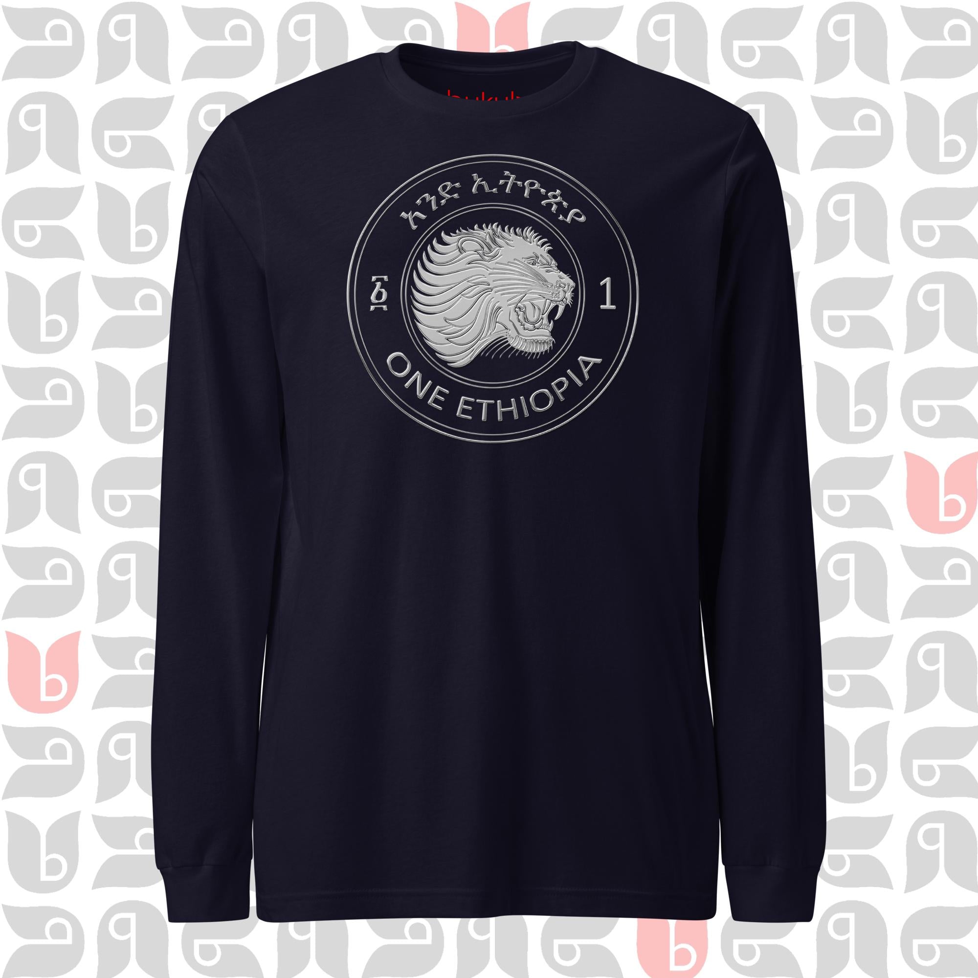 Ethiopian Coin Long Sleeve Tee - Cultural & Comfort (PRINTED) | Unisex | Bukulu