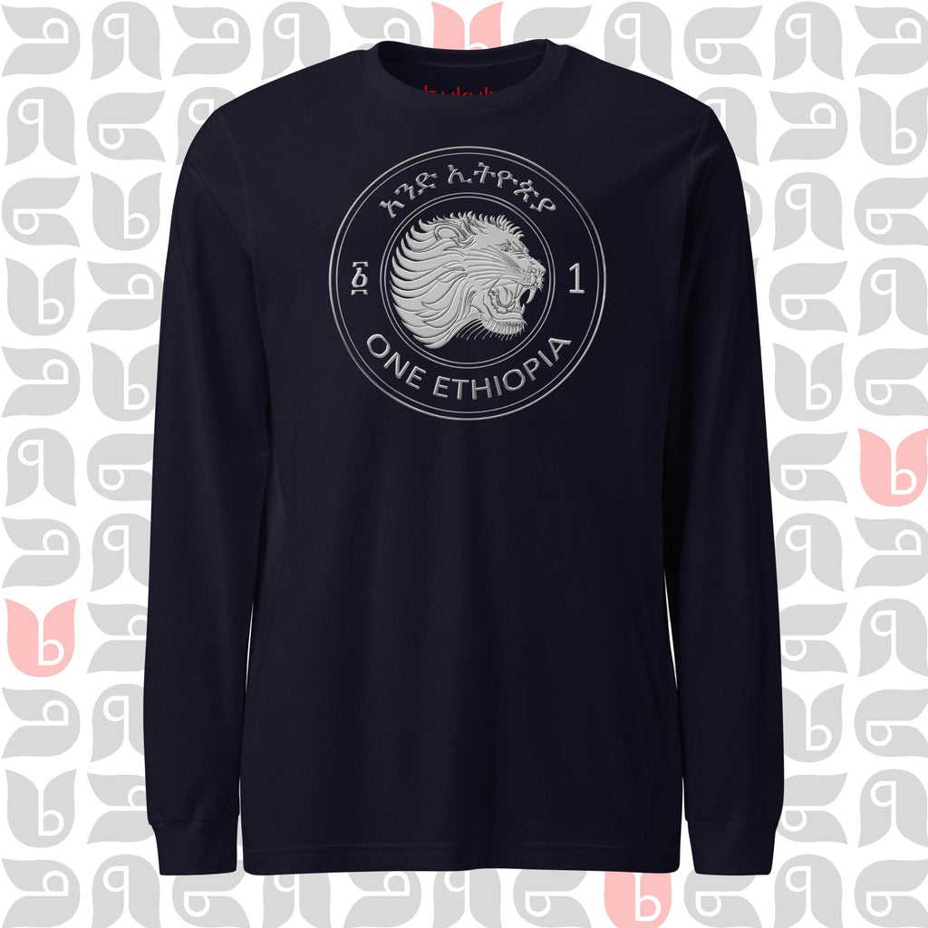 Ethiopian Coin Long Sleeve Tee - Cultural & Comfort (PRINTED) | Unisex | Bukulu