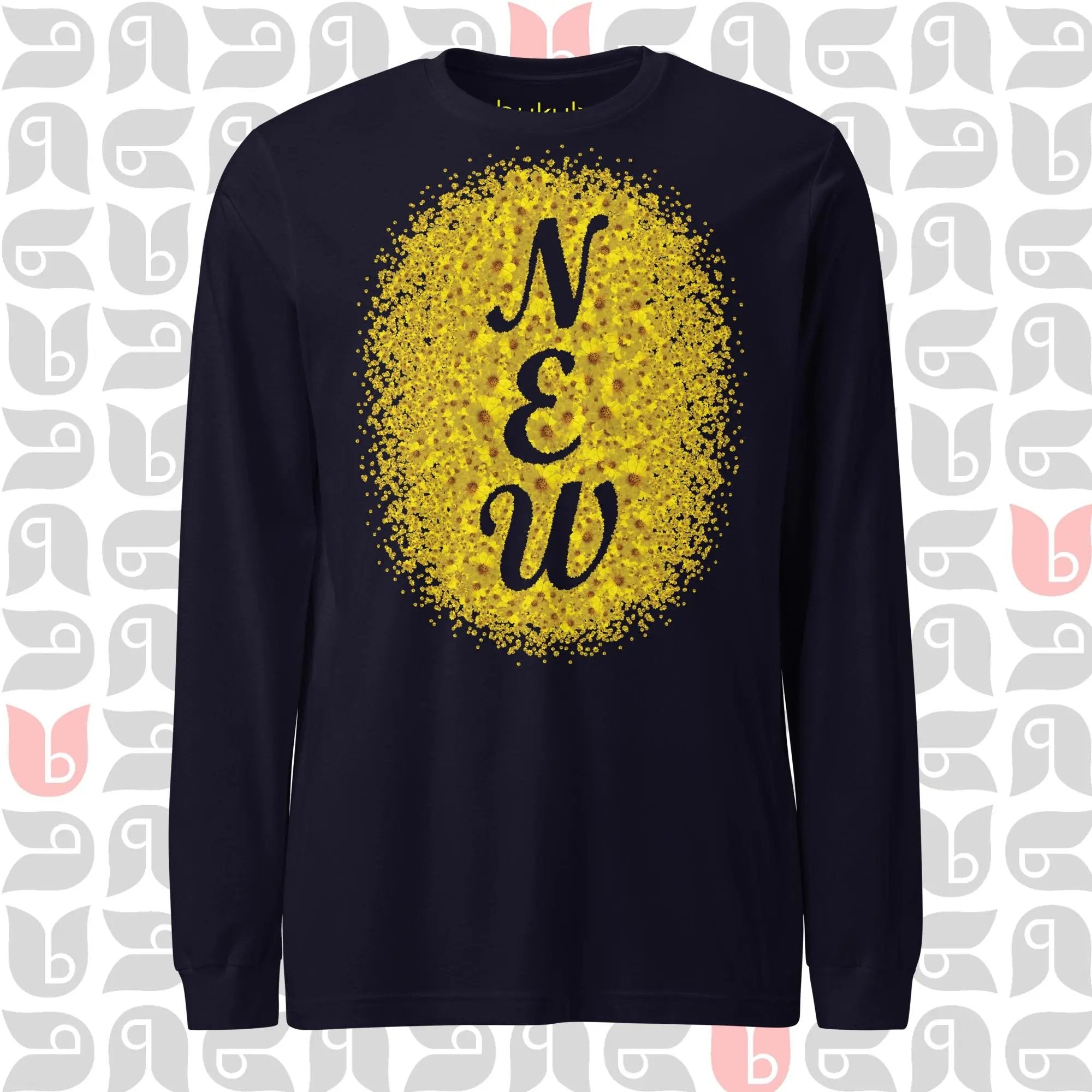 NEW Yellow Floral Tshirt for New Mom, New Dad, New Job, Long Sleeve Tee | Unisex - WHITE bukulu