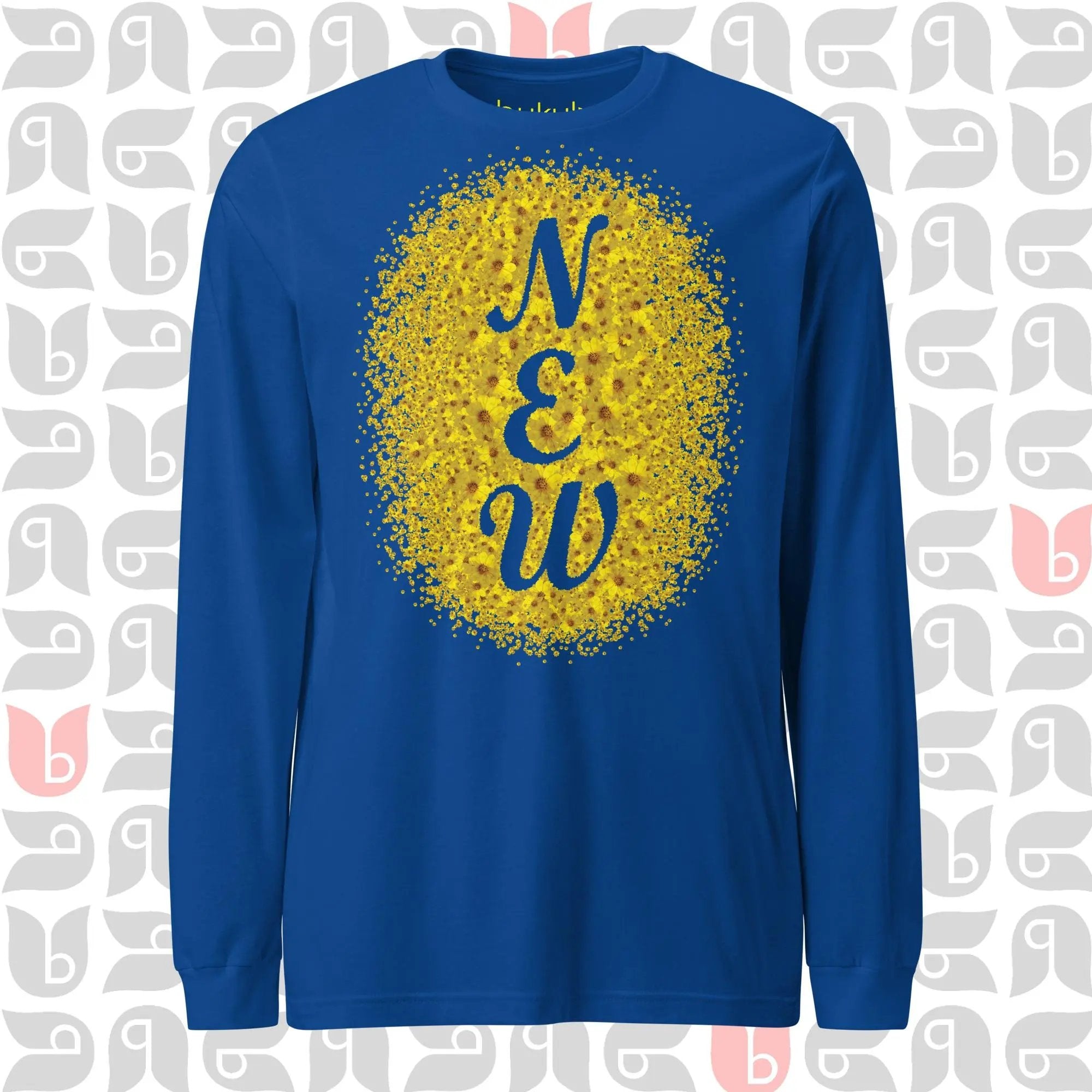 NEW Yellow Floral Tshirt for New Mom, New Dad, New Job, Long Sleeve Tee | Unisex - WHITE bukulu