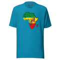 Lion of Judah Flag Rastafari Reggae T-Shirt in aqua