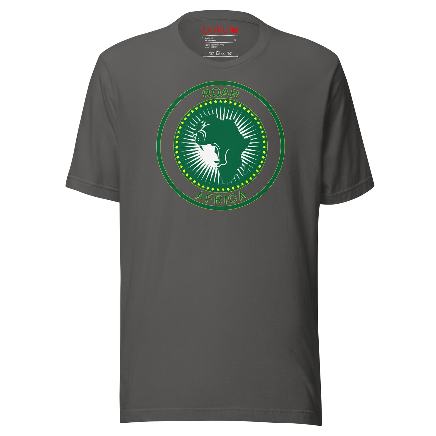 Roar Africa T-Shirt in AU Flag African Shirt, Black History Shirt Roar Lion African Map Tee, Blm Freedom Shirt, Shirt For Activist | Unisex - bukulu