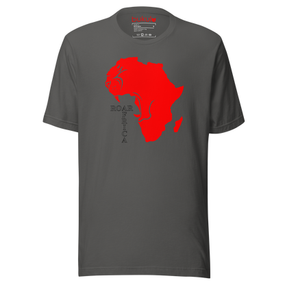 Africa's Roaring Lion Map T-Shirt - Unisex Symbol of Strength & Pride