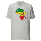 Lion of Judah Flag Rastafari Reggae T-Shirt in athletic heather