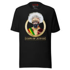 Lion of Judah Haile Selassie Rasta T-Shirt in black front view