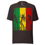 Reggae Roots Music Graphic T-Shirt in brown