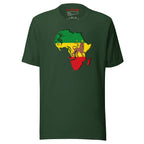 Lion of Judah Flag Rastafari Reggae T-Shirt in forest green