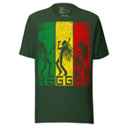 Reggae Roots Music Graphic T-Shirt in forest green
