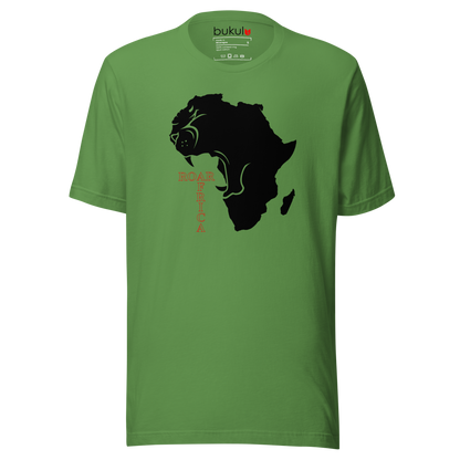 Africa's Roaring Lion Map T-Shirt - Unisex Symbol of Strength & Pride