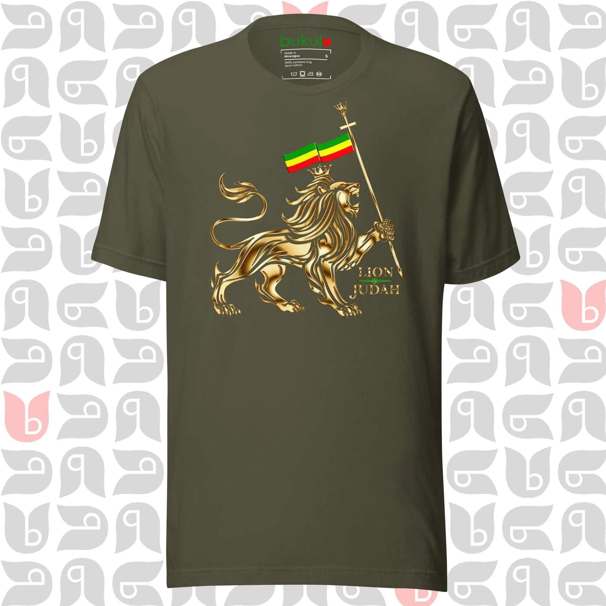 Lion of Judah Royal Crest T-Shirt in Military Green