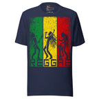 Reggae Roots Music Graphic T-Shirt in navy