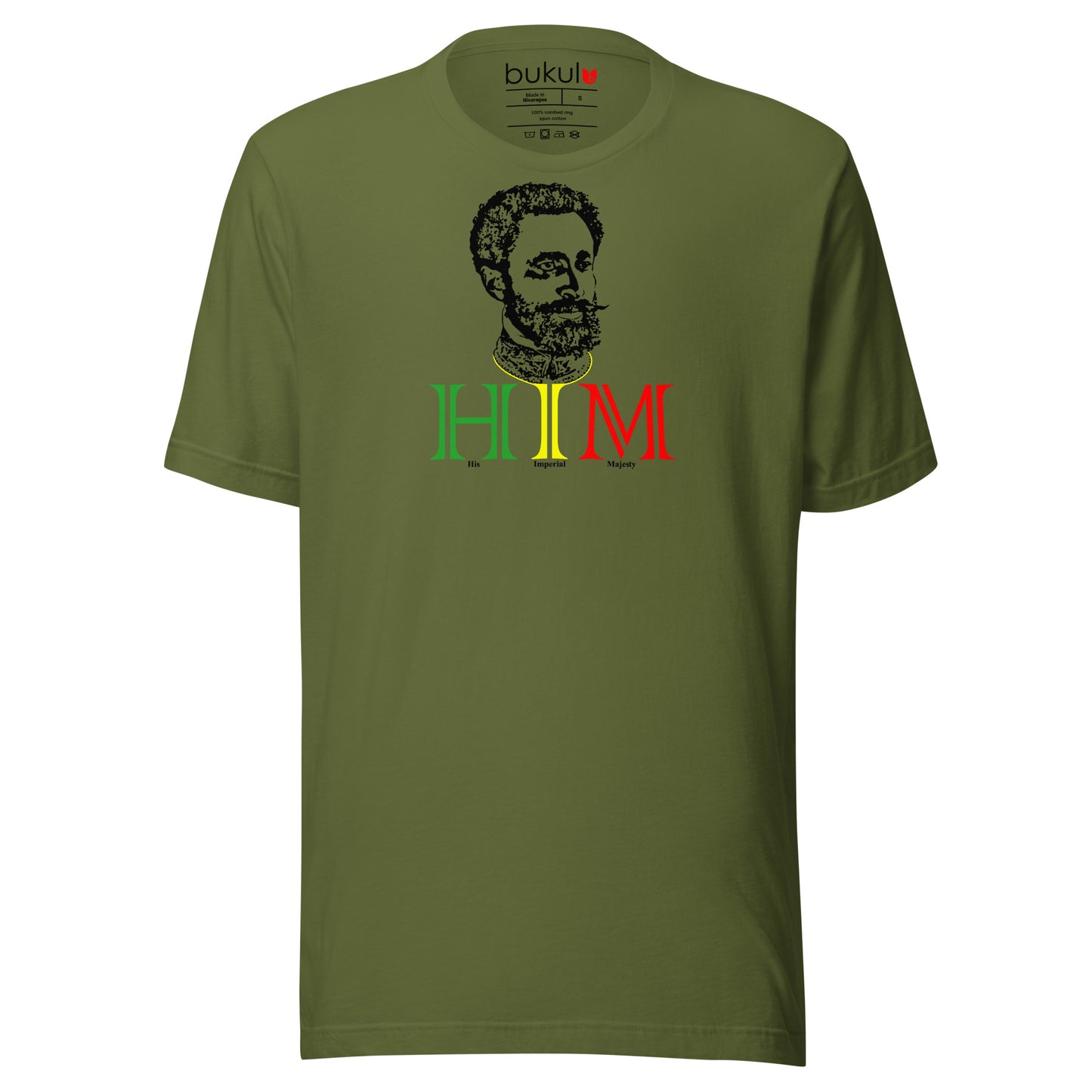 Unisex Haile Selassie T-Shirt in Rasta Colors