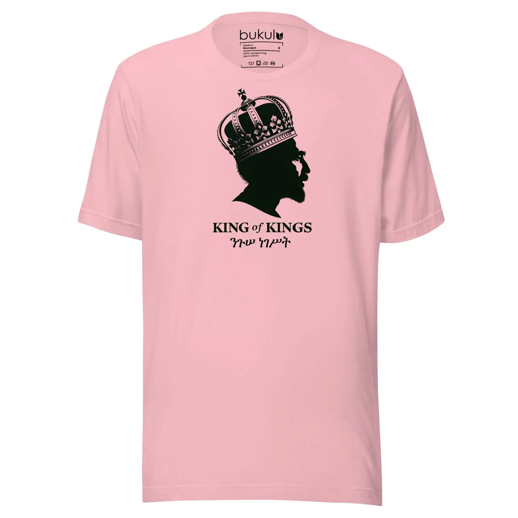 Haile Selassie King of Kings Rasta T-Shirt in pink