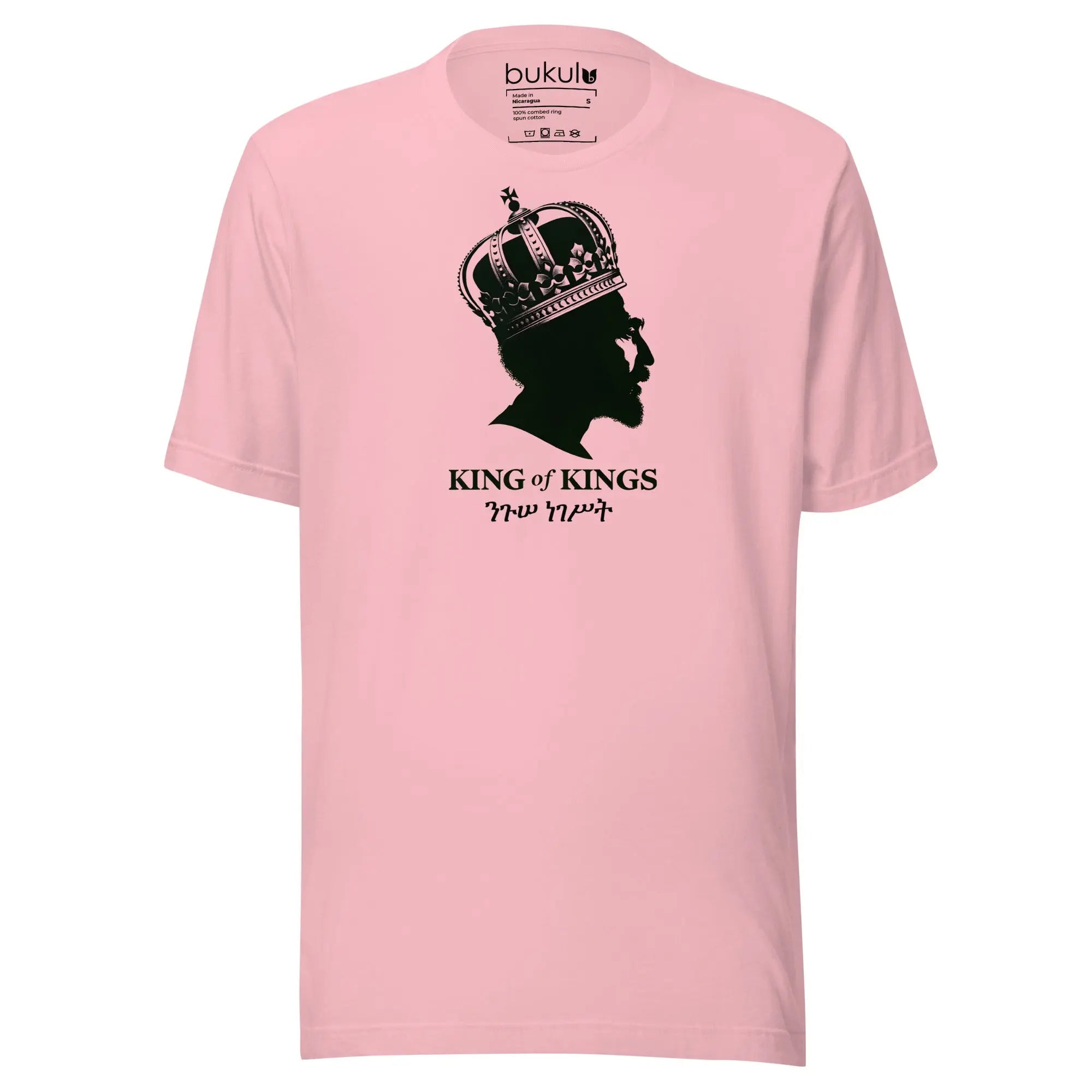 Haile Selassie King of Kings Rasta T-Shirt in pink