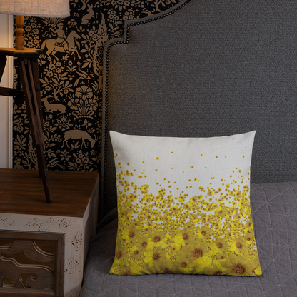 Adey Abeba | Yellow Daisy Flower All-Over Print Premium Pillow - bukulu