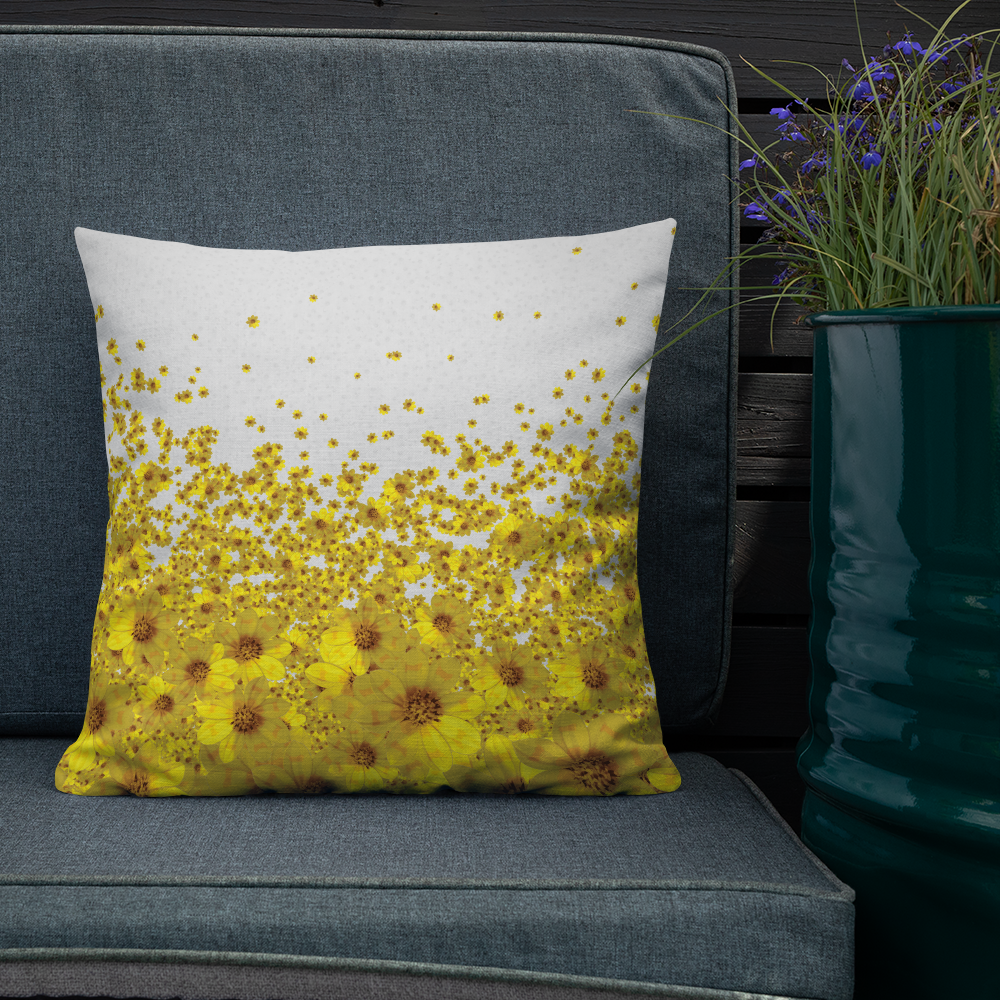 Adey Abeba | Yellow Daisy Flower All-Over Print Premium Pillow - bukulu