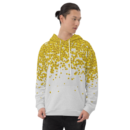 Adey Abeba | Yellow Daisy Flower All-Over Print Hoodie Unisex - bukulu