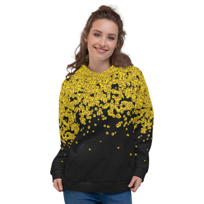 Adey Abeba | Yellow Daisy Flower All-Over Print Unisex Hoodie - bukulu