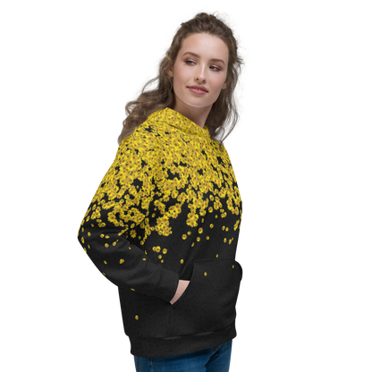 Adey Abeba | Yellow Daisy Flower All-Over Print Unisex Hoodie - bukulu