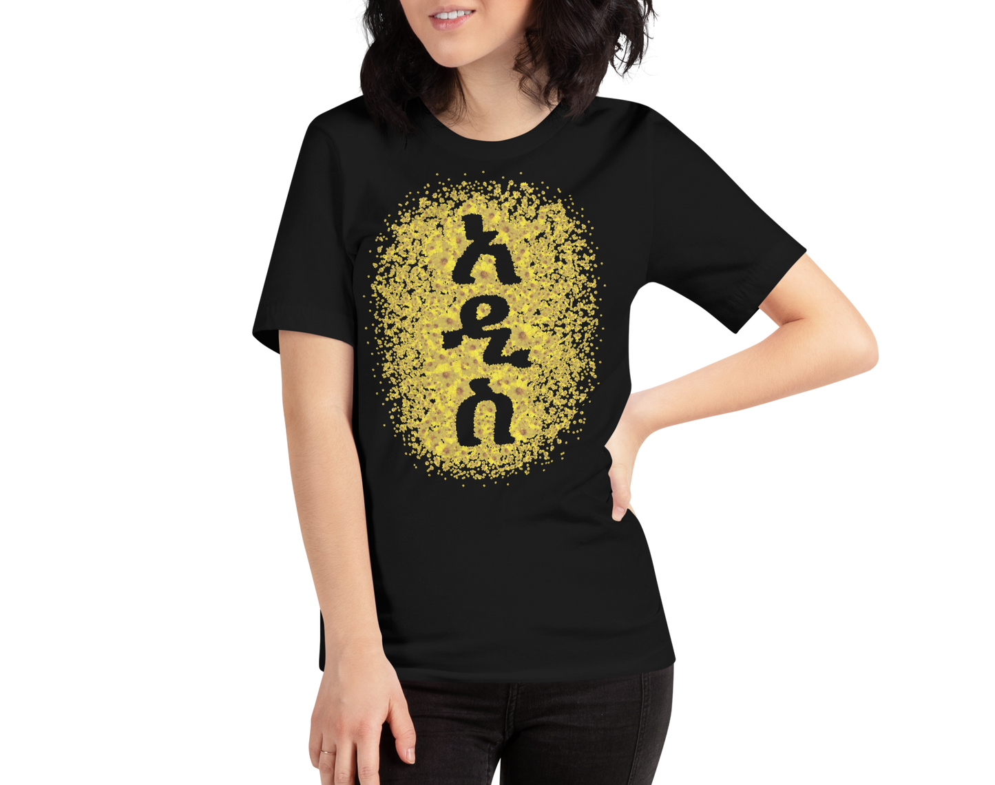 Adey Abeba Flower T-Shirt Black